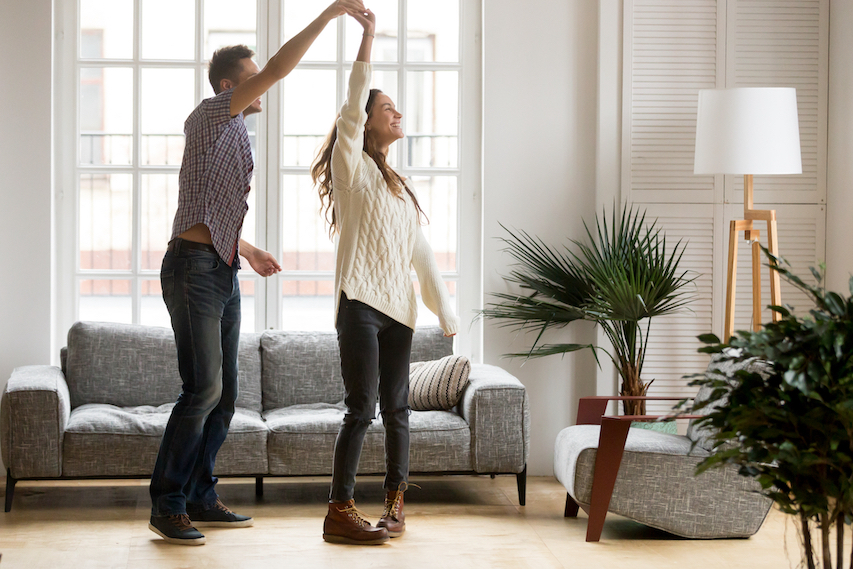 millennial couple in the apartment